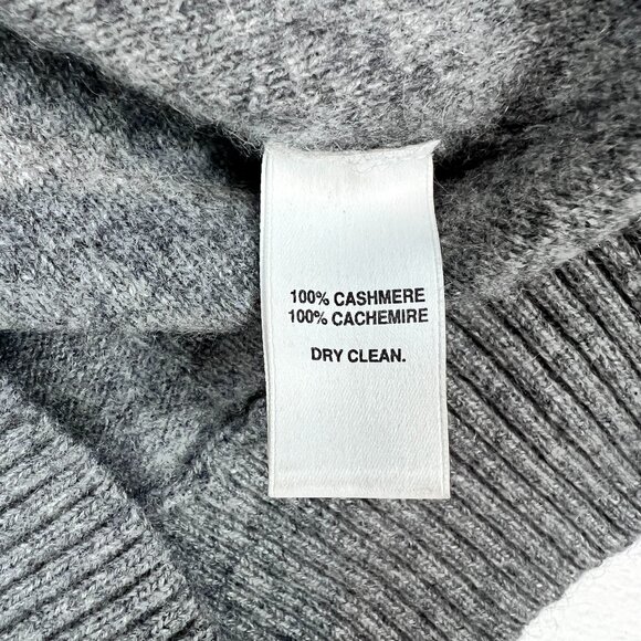 Saks Fifth Avenue Cashmere Grey Long Sleeve Zipper Accent Size M - Picture 5 of 6